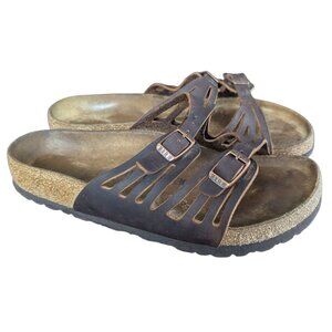 Birkenstock Brown Leather 2-buckle Sandals - Size 37